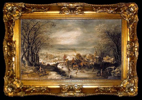 framed  Joos de Momper Winter Landscape with The Flight into Egypt, ta009-2